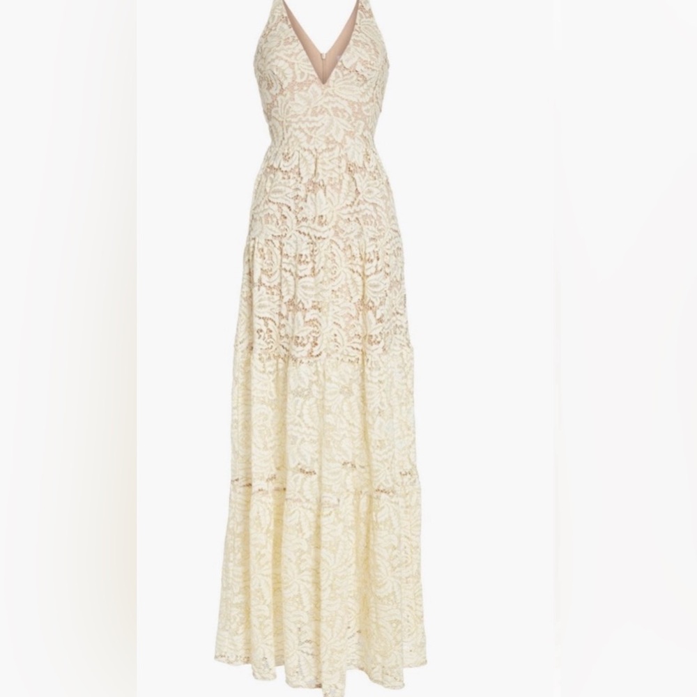 Dress the Population Melina Gold & Ivory Lace Maxi Dress - Picture 5 of 16